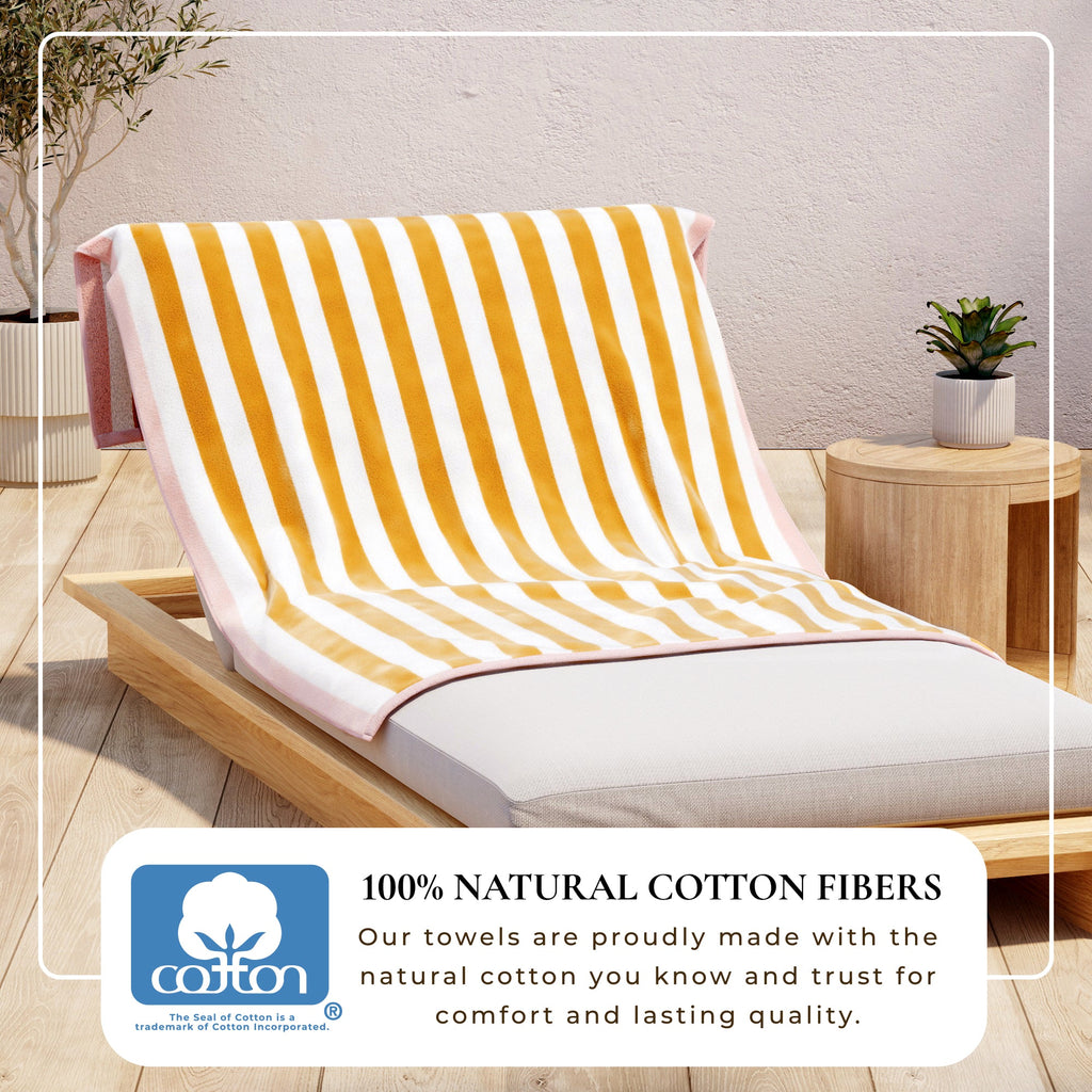 Oversized Striped Border Cabana Beach Towel - Santa Cruz