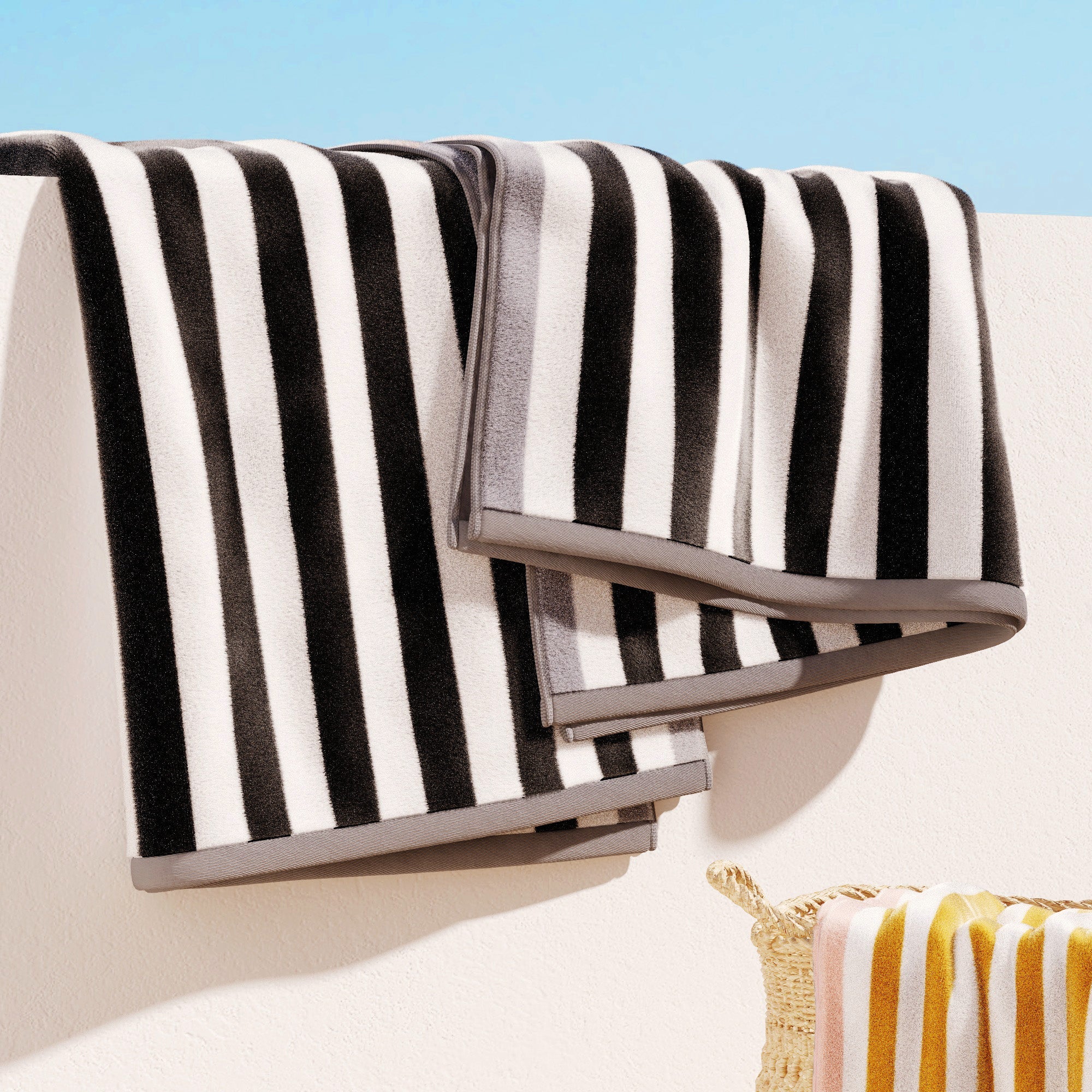 Oversized Striped Border Cabana Beach Towel - Santa Cruz
