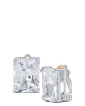 XL Emerald CZ Clip Earrings - Che Cose Belle