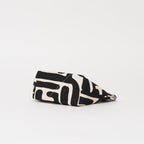 XLarge Convertible Pouch - Black Kuba with Beaded Red Heart with Short Leather Strap - Che Cose Belle