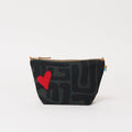 XLarge Convertible Pouch - Safari Kuba with Red Beaded Heart - Che Cose Belle