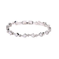 XO Tennis Bracelet with Round Cut White Diamond Cubic Zirconia Stones - Che Cose Belle