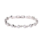 XO Tennis Bracelet with Round Cut White Diamond Cubic Zirconia Stones - Che Cose Belle