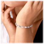 XO Tennis Bracelet with Round Cut White Diamond Cubic Zirconia Stones - Che Cose Belle