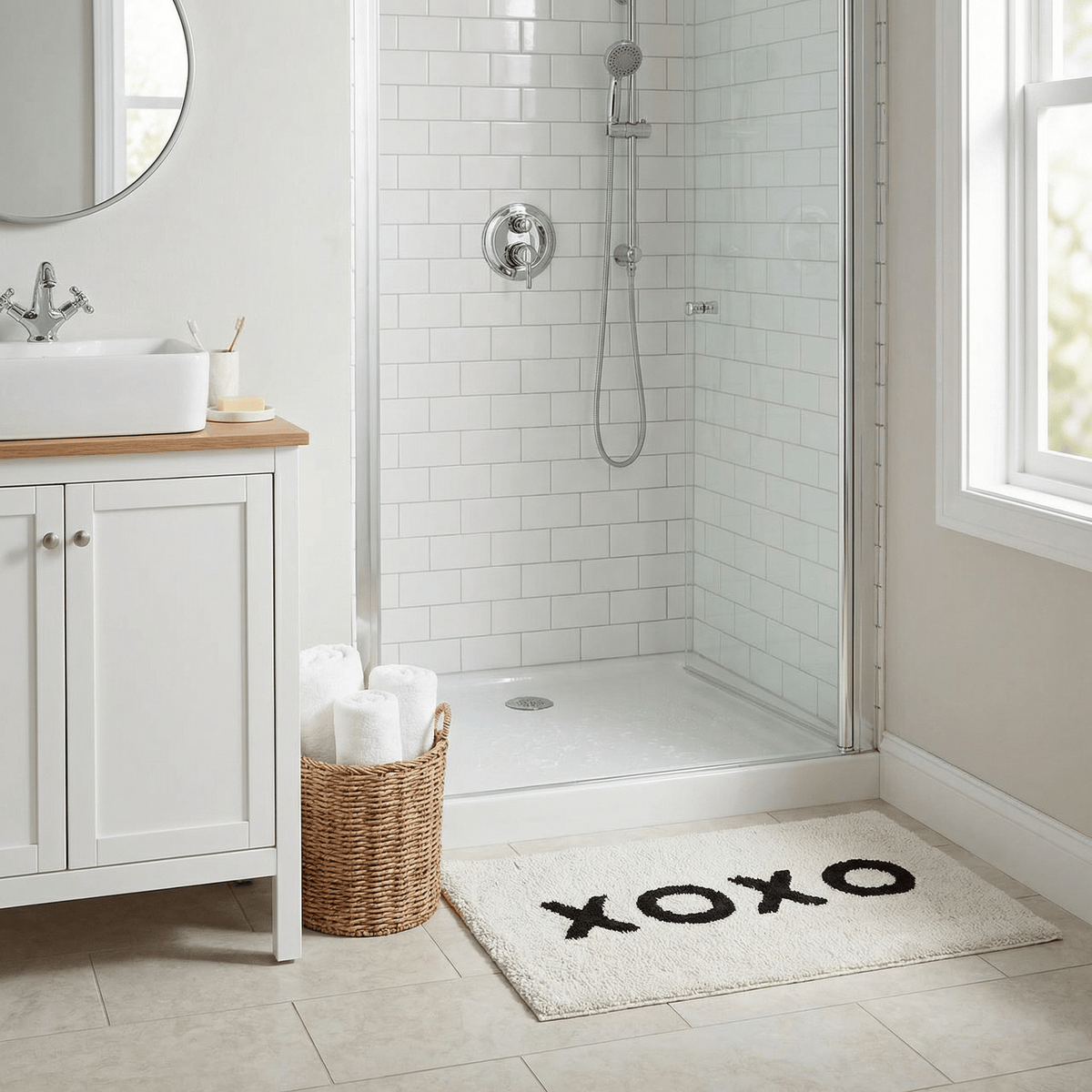 XOXO Bath Mat | Soft Cotton Indoor Rug | 20" x 30" - Che Cose Belle