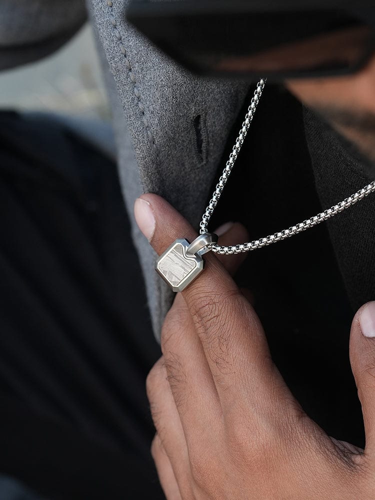 Meteorite Square Pendant Necklace