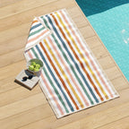 Oversized Striped Border Cabana Beach Towel - Santa Cruz