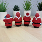 YEEYAYA 4 PCs Santa Sets Wood sculpture Hand Carved Wood Wooden Santa Claus Figurine Christmas gift Wood Statue home Decor - Che Cose Belle