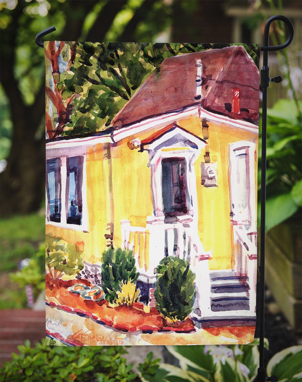 Yellow Cottage Houses Garden Flag – Decorative Outdoor Yard Flag - Che Cose Belle