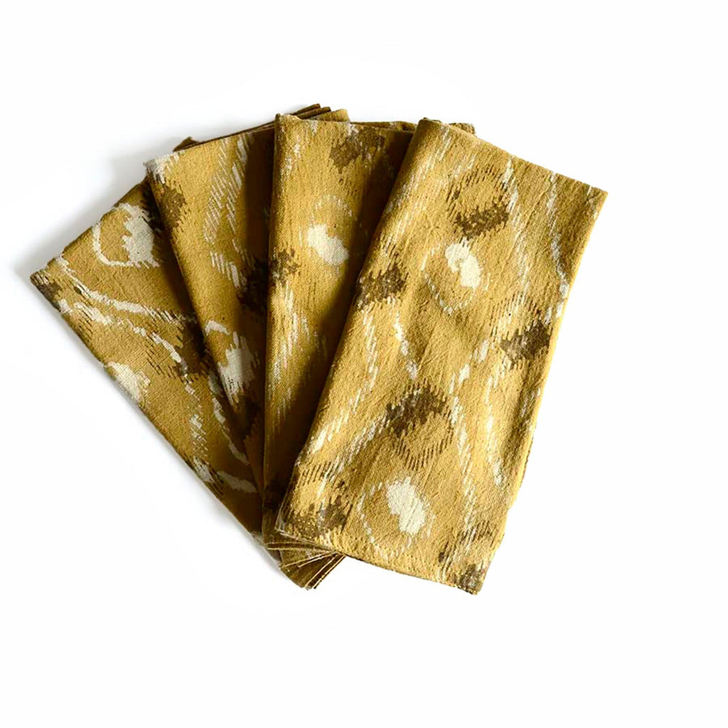 Yellow Cotton Dining Napkins, Sustainable Table Linen (Set of 4) - Bali - Che Cose Belle