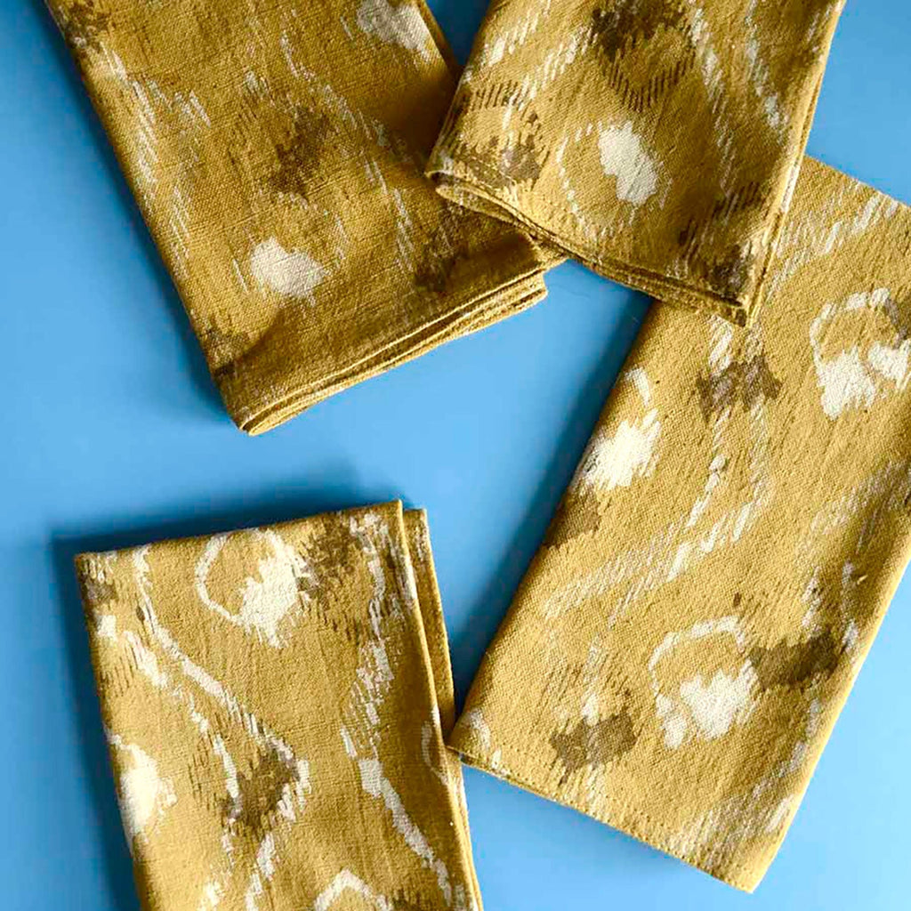 Yellow Cotton Dining Napkins, Sustainable Table Linen (Set of 4) - Bali - Che Cose Belle