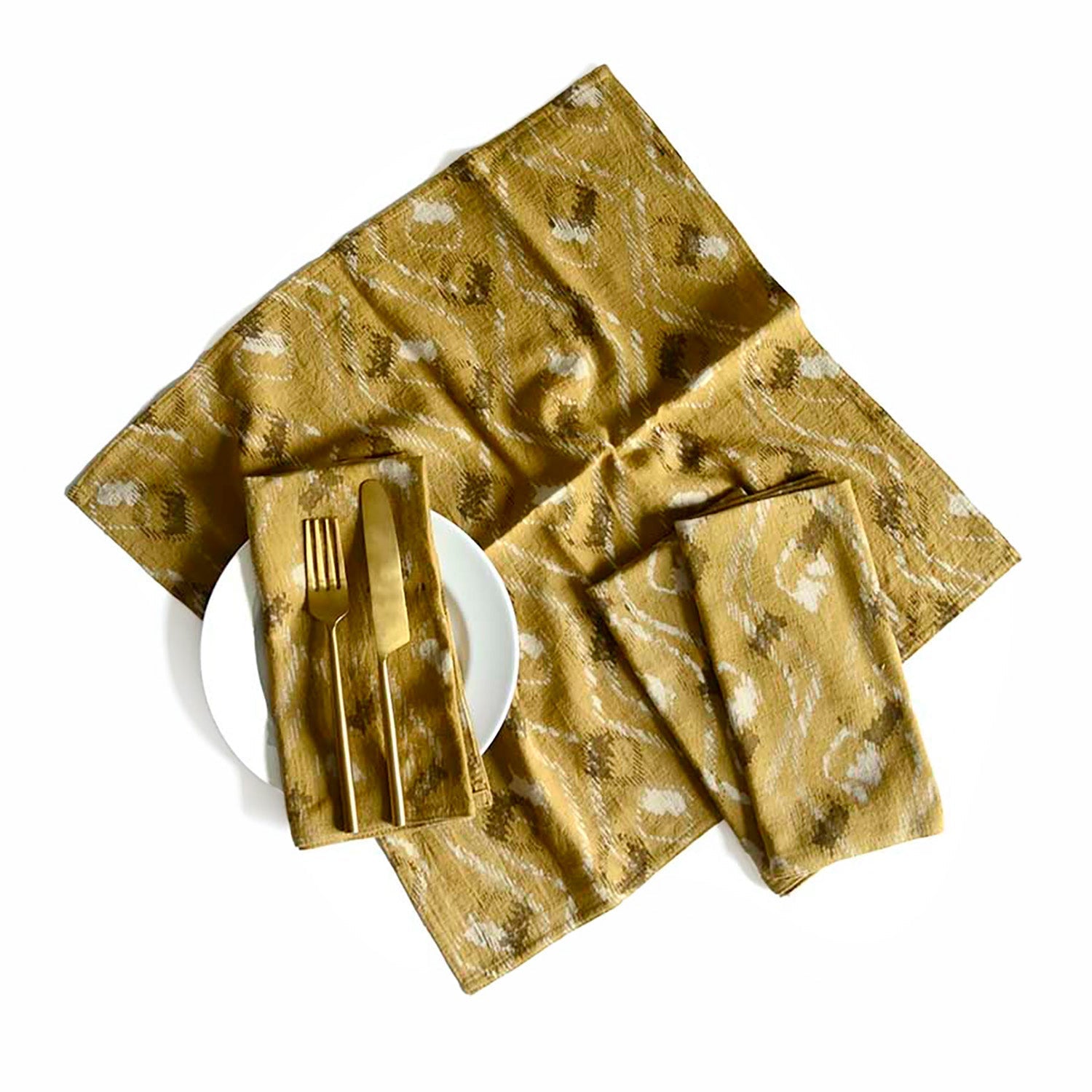 Yellow Cotton Dining Napkins, Sustainable Table Linen (Set of 4) - Bali - Che Cose Belle