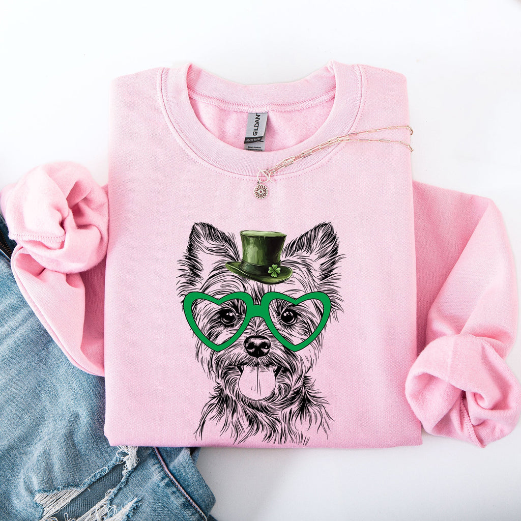 Yorkie, Yorkshire Terrier, Adorable Dog, St Patrick's Day, Lucky, Irish Sweatshirt - Che Cose Belle