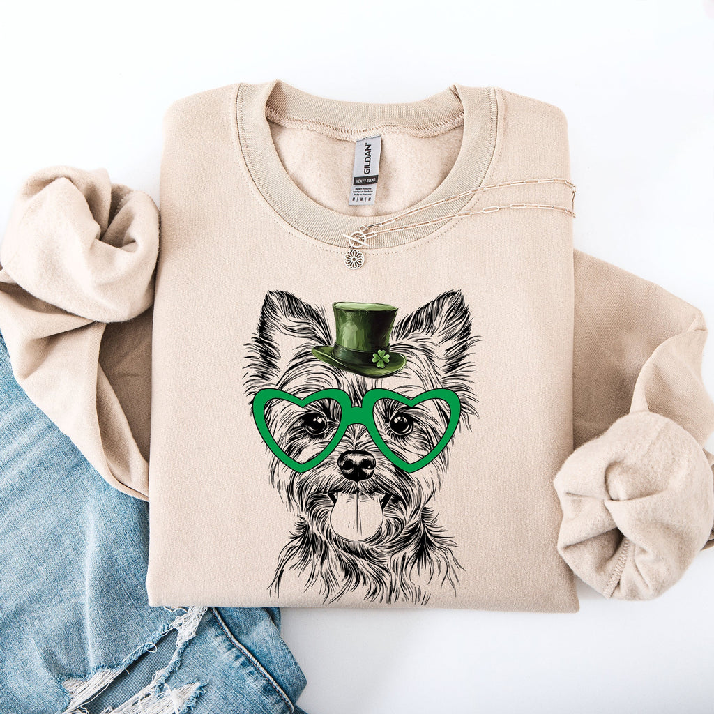 Yorkie, Yorkshire Terrier, Adorable Dog, St Patrick's Day, Lucky, Irish Sweatshirt - Che Cose Belle