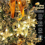 YOUNGAR Stars Icicle Lights, Stars Curtain Lights,11.5ft 118LED Hanging for Home Bedroom Ceiling, Warm White Lights Decor for Wall Indoor, Outdoor, Party, Garden Christmas - Che Cose Belle