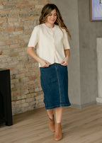 Zadie Ivory Short Sleeve Button Cardigan - Che Cose Belle