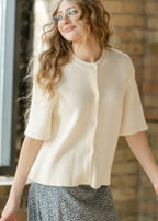 Zadie Ivory Short Sleeve Button Cardigan - Che Cose Belle