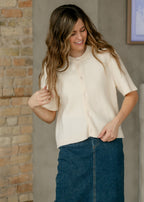 Zadie Ivory Short Sleeve Button Cardigan - Che Cose Belle