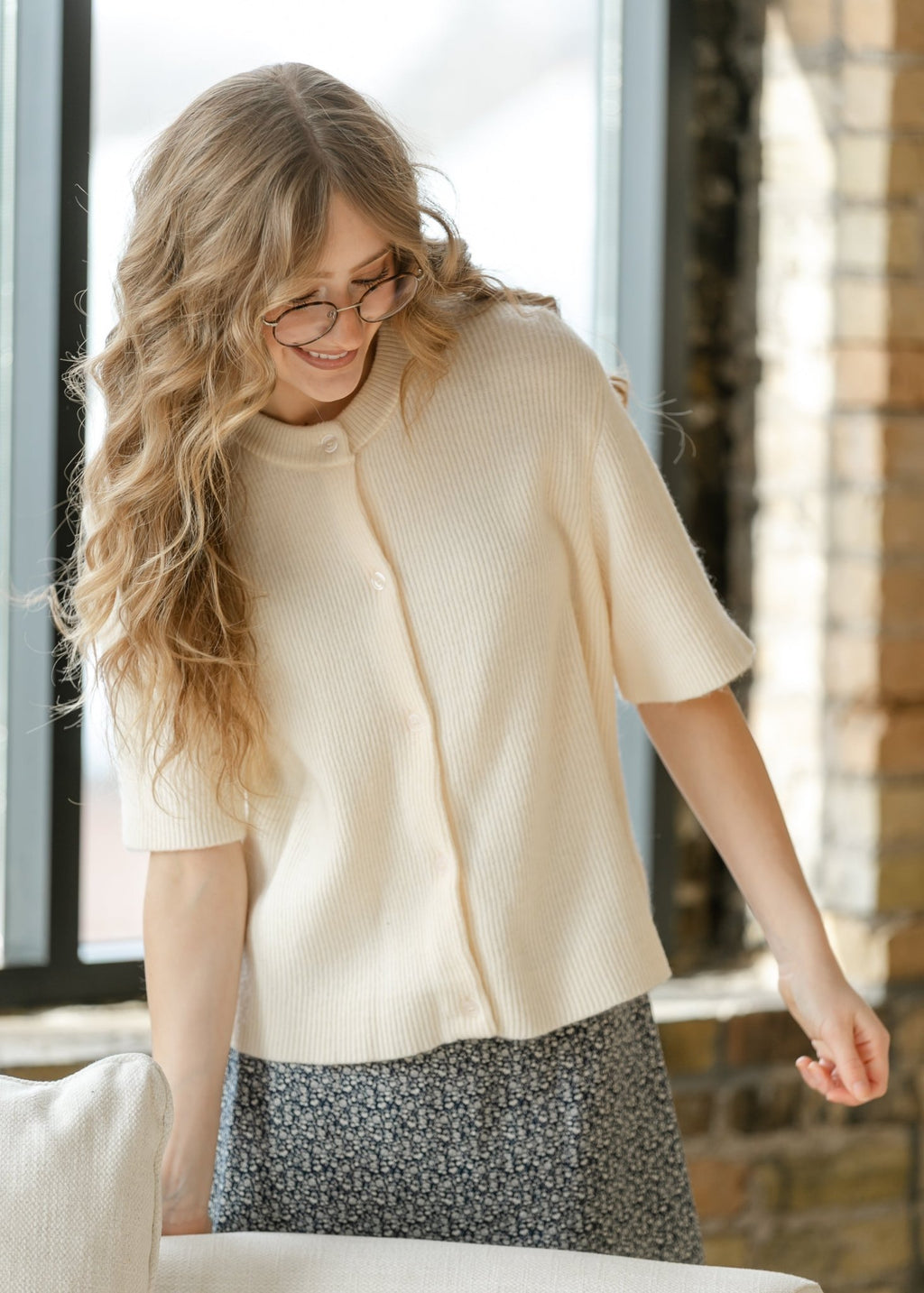 Zadie Ivory Short Sleeve Button Cardigan - Che Cose Belle