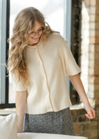 Zadie Ivory Short Sleeve Button Cardigan - Che Cose Belle
