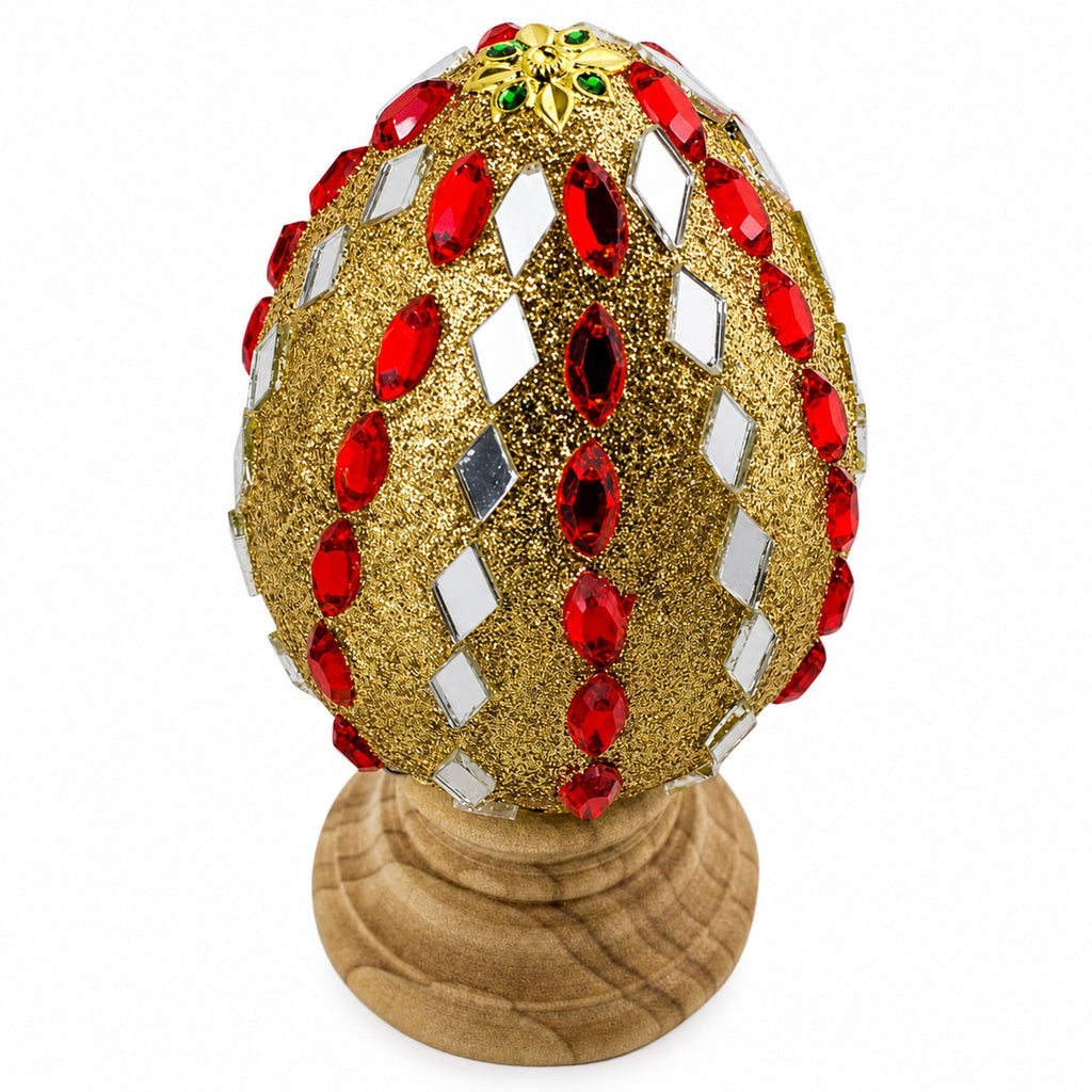 Mirrors and Jewels Wooden Easter Egg