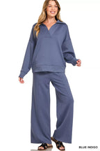 Zenana Scuba Collared Pullover & Center Seam Pants Set - Che Cose Belle