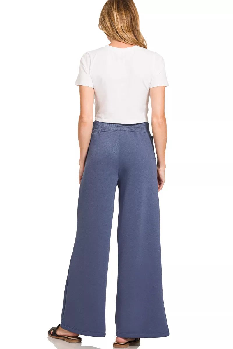 Zenana Scuba Collared Pullover & Center Seam Pants Set - Che Cose Belle