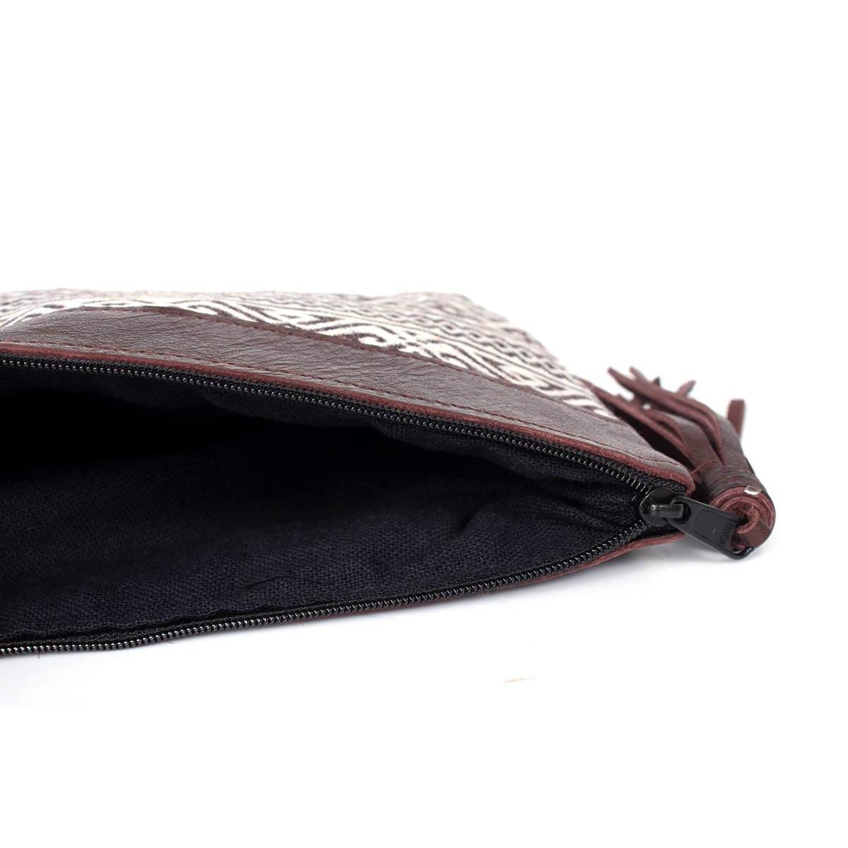 ZigZag Leather Geometric Wristlet Bag - Thailand - Che Cose Belle