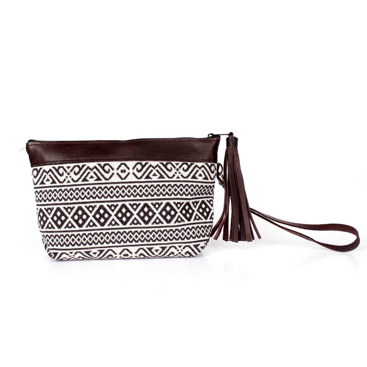 ZigZag Leather Geometric Wristlet Bag - Thailand - Che Cose Belle