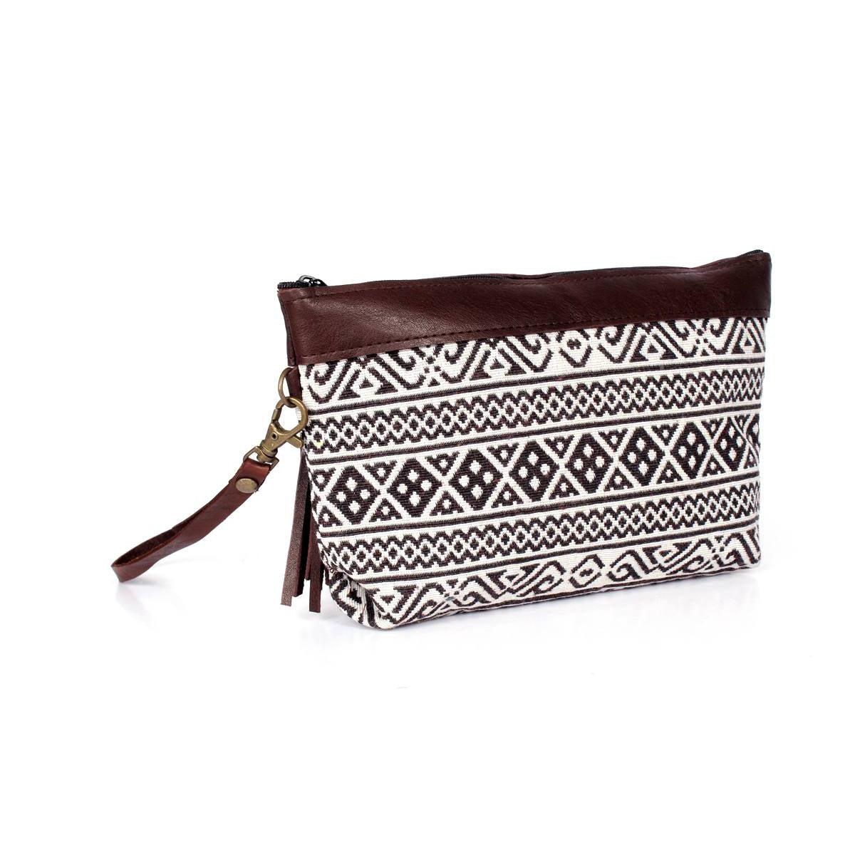 ZigZag Leather Geometric Wristlet Bag - Thailand - Che Cose Belle