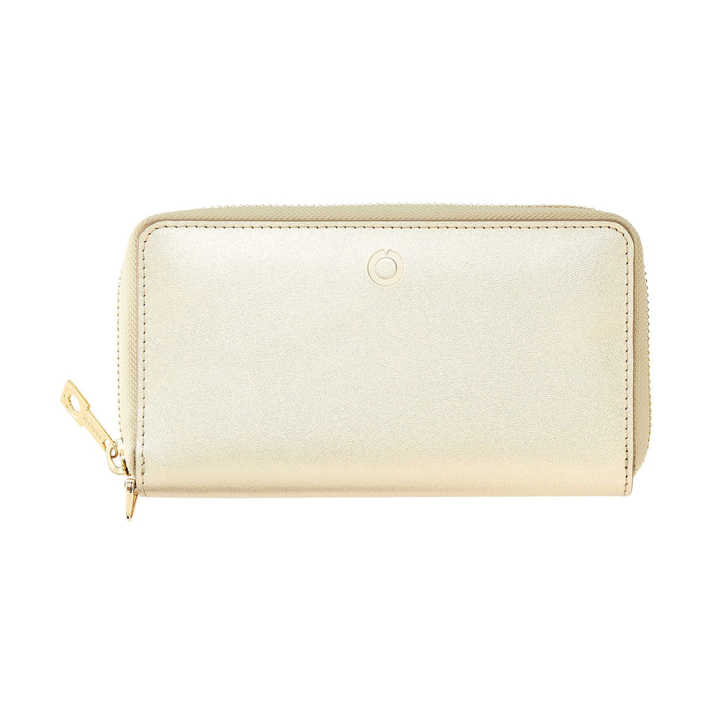 Zip Around Leather Wallet — Gold - Che Cose Belle