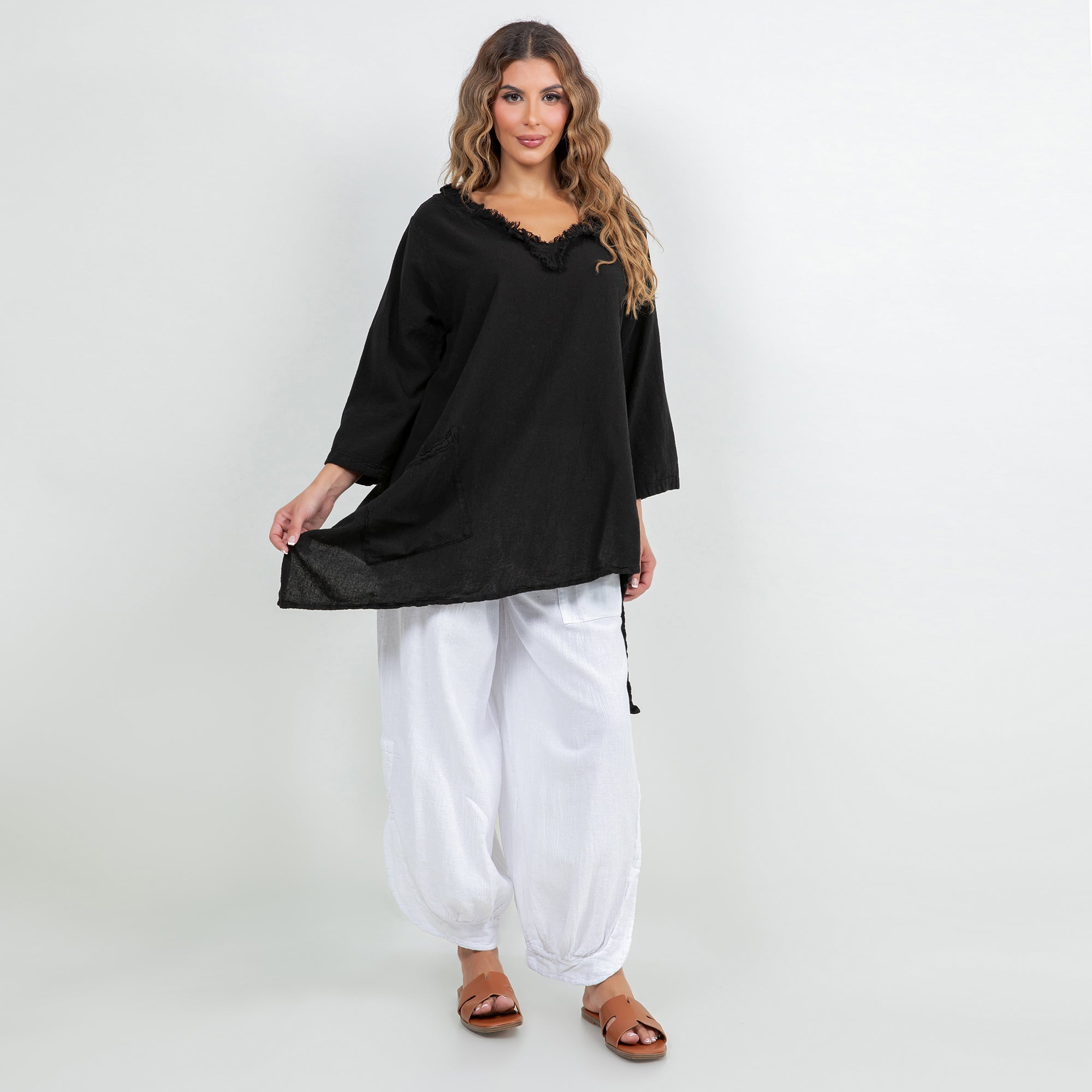 Zoe Top - Looser Fitting Comfort 100% Cotton Gauze - Che Cose Belle