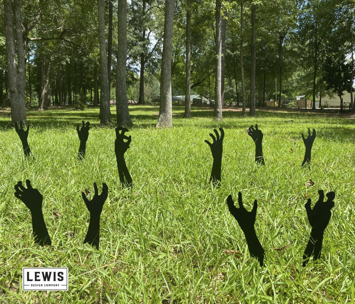 Zombie Hands Metal Yard Stakes | Halloween Lawn Decor Set - Che Cose Belle