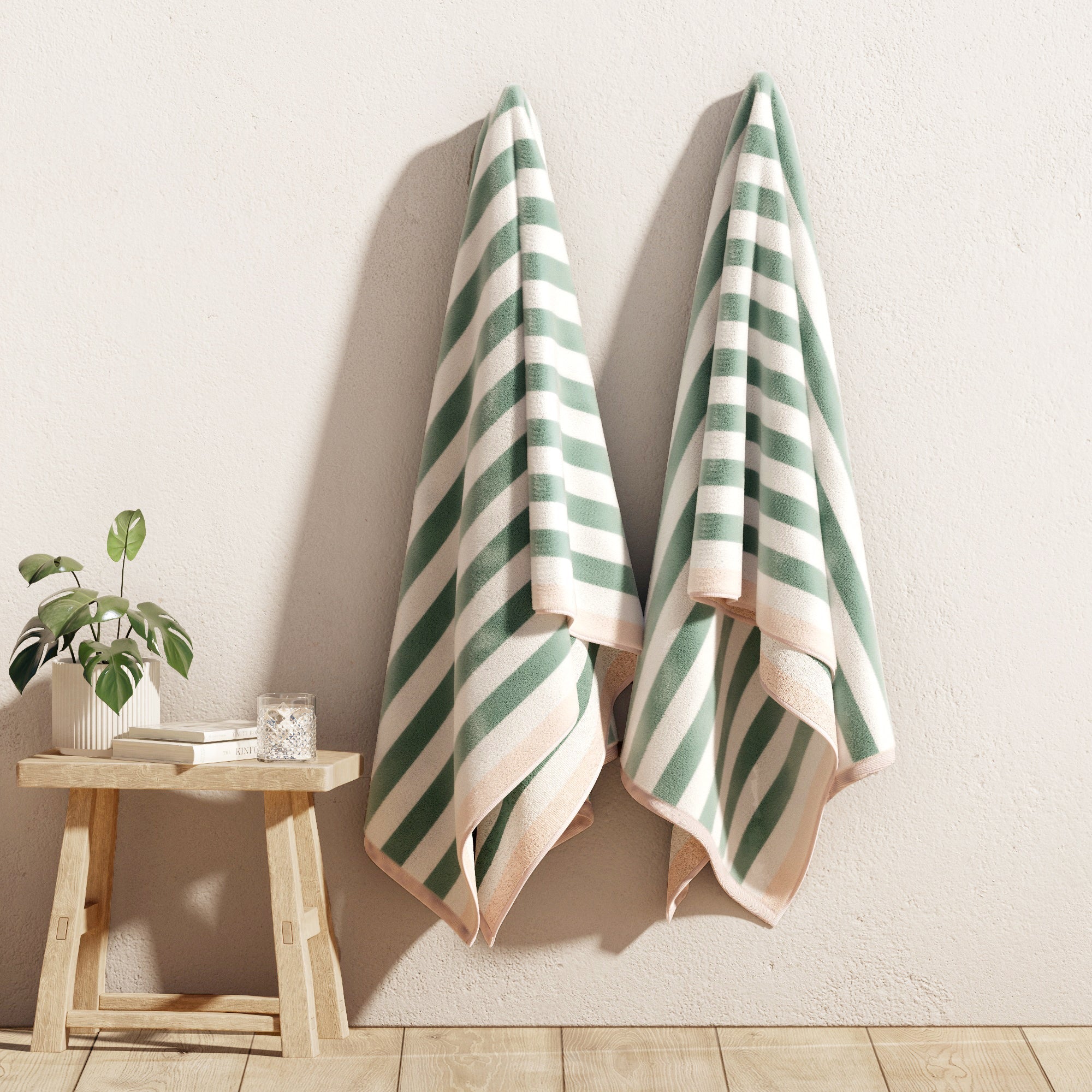 Oversized Striped Border Cabana Beach Towel - Santa Cruz
