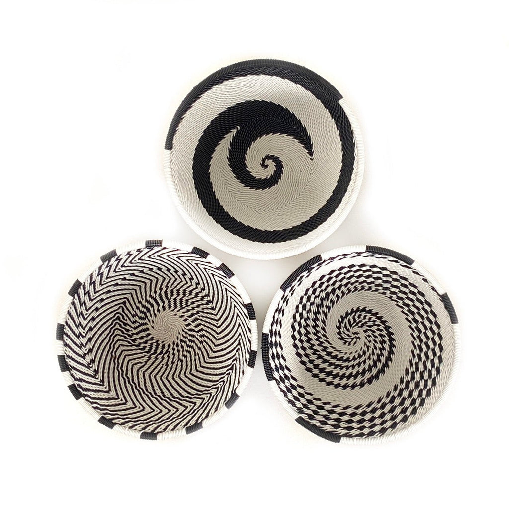 Zulu Wire Basket Bowl - Black + White, Small - Che Cose Belle