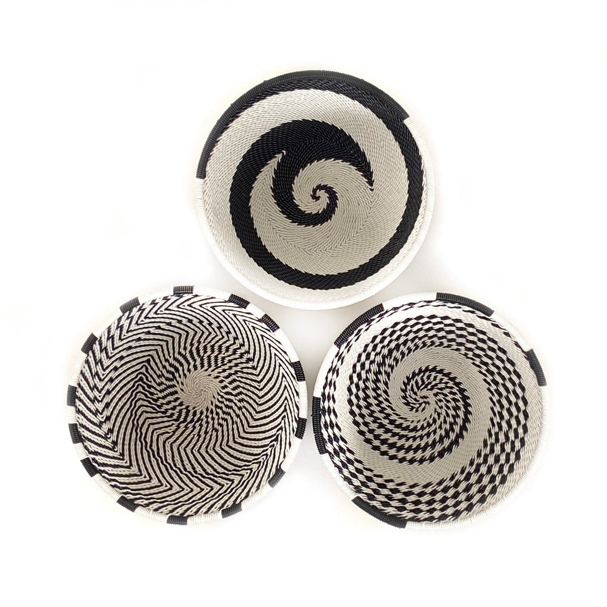 Zulu Wire Basket Bowl - Black + White, Small - Che Cose Belle